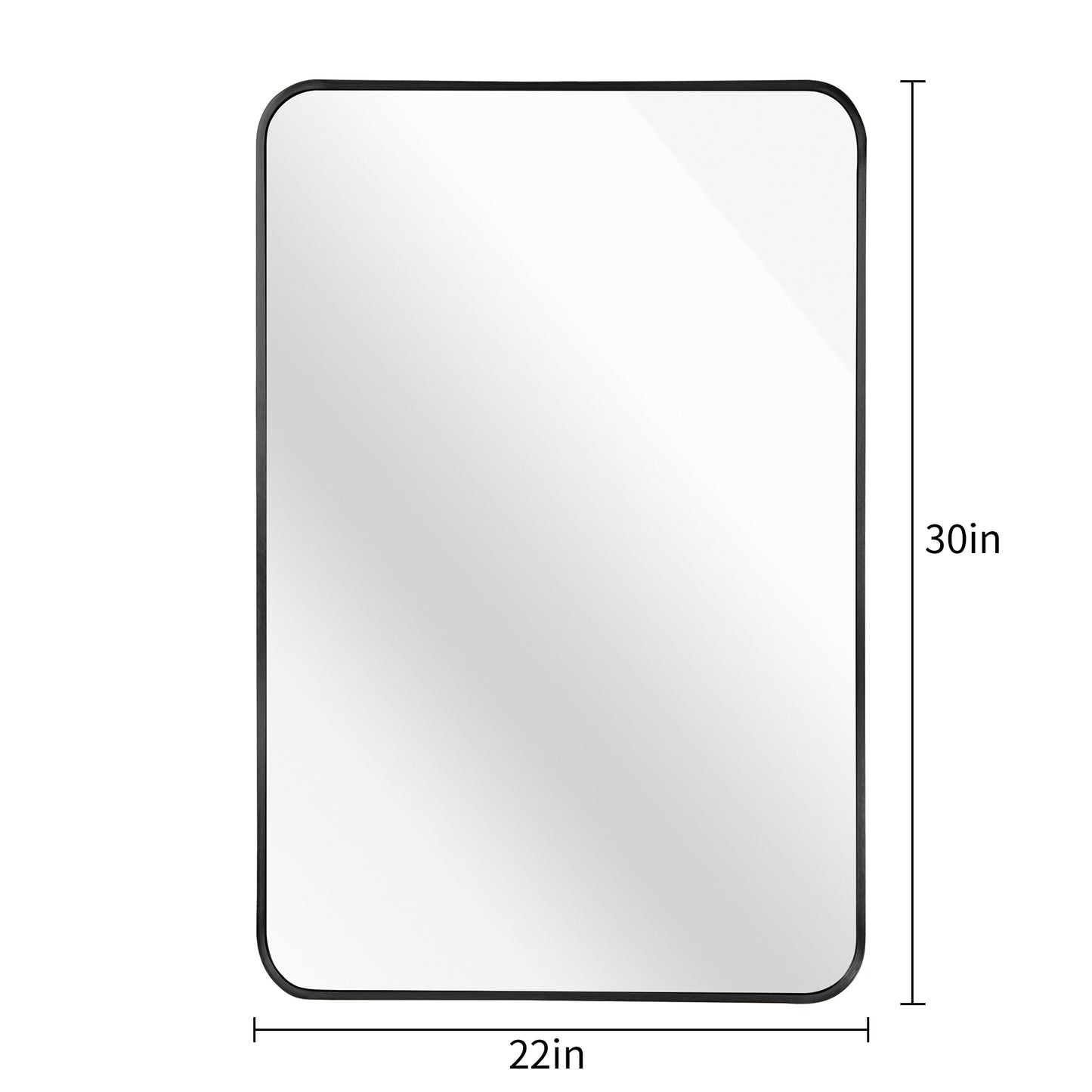 VanityFus 22-in W 30-in H Rectangle Framed Beveled Bathroom Vanity Mirror Wall Mirror (Matte Black)
