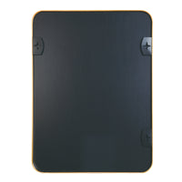 VanityFus 22-in W 30-in H Rectangle Brush Gold Framed Beveled Bathroom Vanity Mirror Wall Mirror