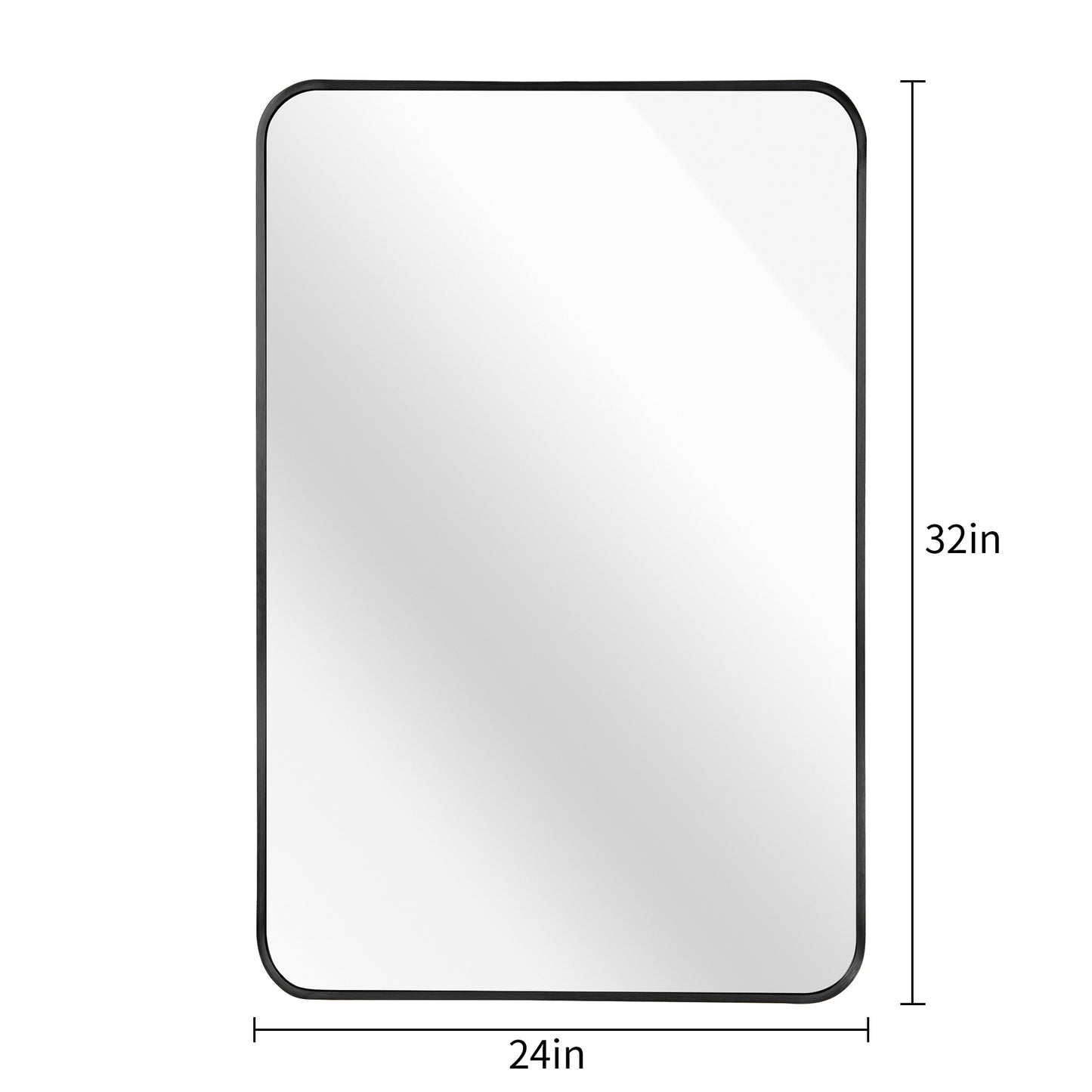 VanityFus 32-in W 24-in H Rectangle Framed Beveled Bathroom Vanity Mirror Wall Mirror (Matte Black)