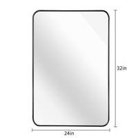 VanityFus 32-in W 24-in H Rectangle Framed Beveled Bathroom Vanity Mirror Wall Mirror (Matte Black)