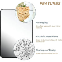 VanityFus 32-in W 24-in H Rectangle Framed Beveled Bathroom Vanity Mirror Wall Mirror (Matte Black)