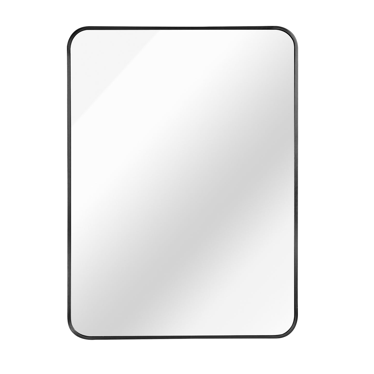 VanityFus 36-in W 24-in H Rectangle Framed Beveled Bathroom Vanity Mirror Wall Mirror (Matte Black)