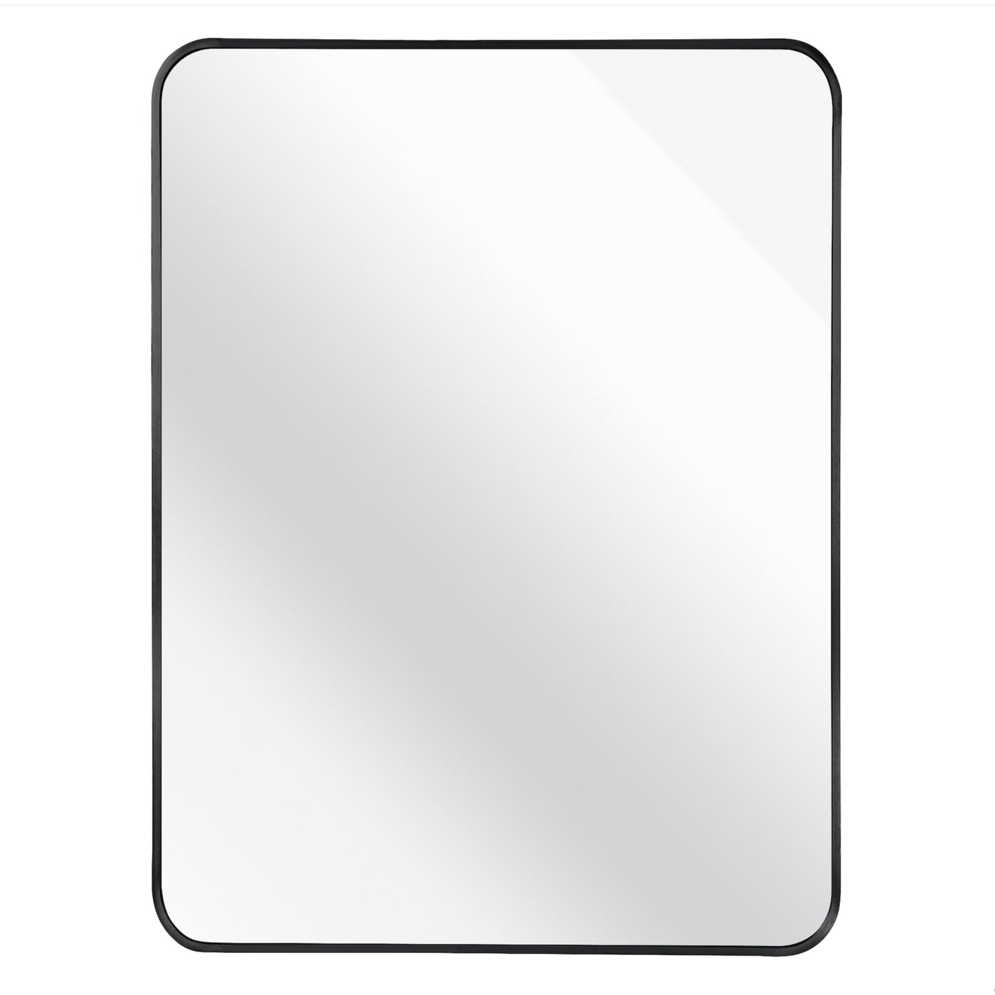 VanityFus 40-in W 30-in H Rectangle Framed Beveled Bathroom Vanity Mirror Wall Mirror (Matte Black)