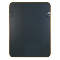 VanityFus 40-in W 30-in H Rectangle Brush Gold Framed Beveled Bathroom Vanity Mirror Wall Mirror
