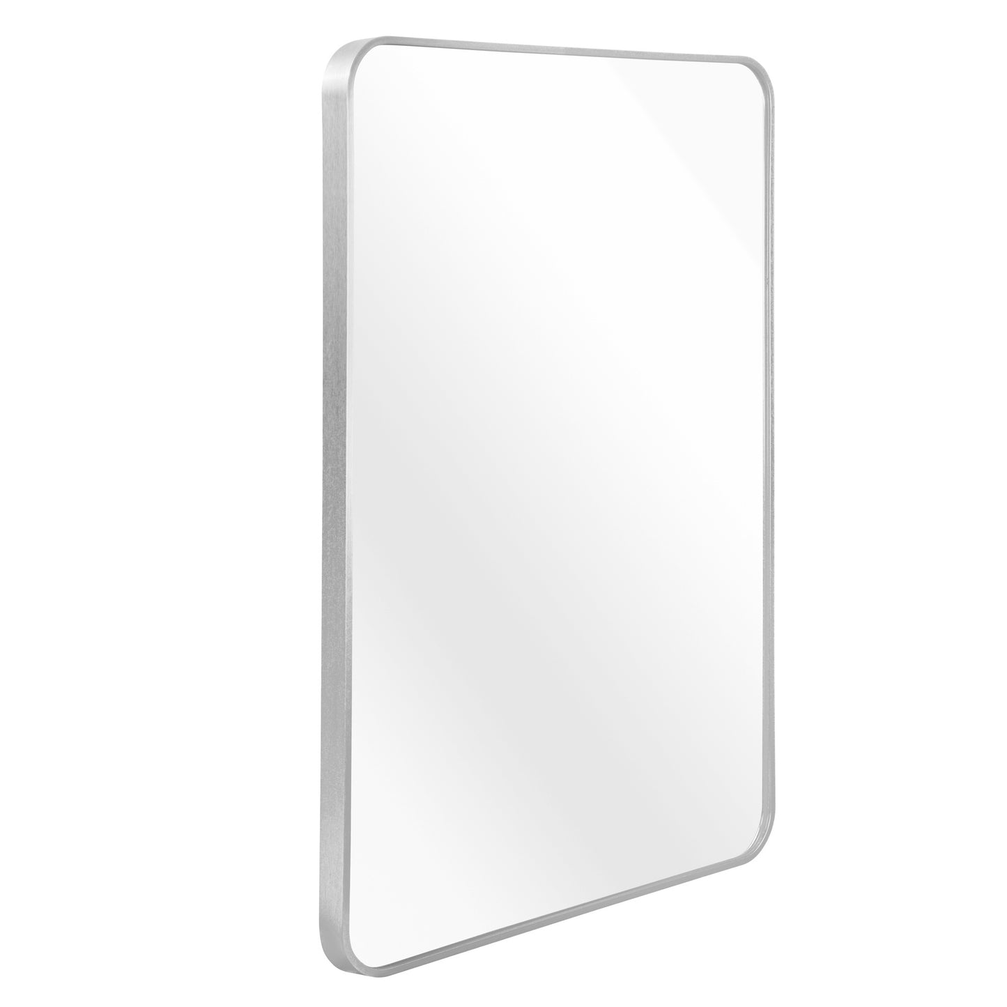 VanityFus 30-in W 40-in H Rectangle Silver Framed Beveled Bathroom Vanity Mirror Wall Mirror