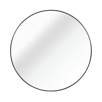 VanityFus 24-in W 24-in H Round Framed Beveled Bathroom Vanity Mirror Wall Mirror (Matte Black)