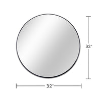 VanityFus 32-in W 32-in H Round Framed Beveled Bathroom Vanity Mirror Wall Mirror (Matte Black)