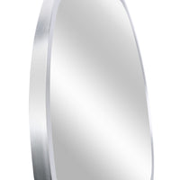 VanityFus 32-in W 32-in H Round Silver Framed Beveled Bathroom Vanity Mirror Wall Mirror
