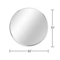VanityFus 32-in W 32-in H Round Silver Framed Beveled Bathroom Vanity Mirror Wall Mirror