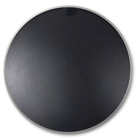 VanityFus 32-in W 32-in H Round Silver Framed Beveled Bathroom Vanity Mirror Wall Mirror