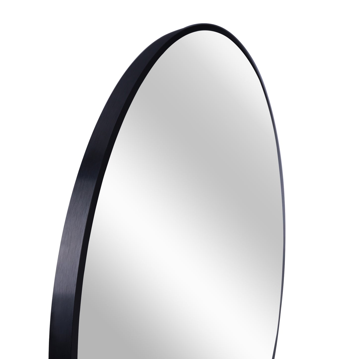 VanityFus 36-in W 36-in H Round Framed Beveled Bathroom Vanity Mirror Wall Mirror (Matte Black)
