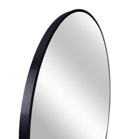 VanityFus 36-in W 36-in H Round Framed Beveled Bathroom Vanity Mirror Wall Mirror (Matte Black)