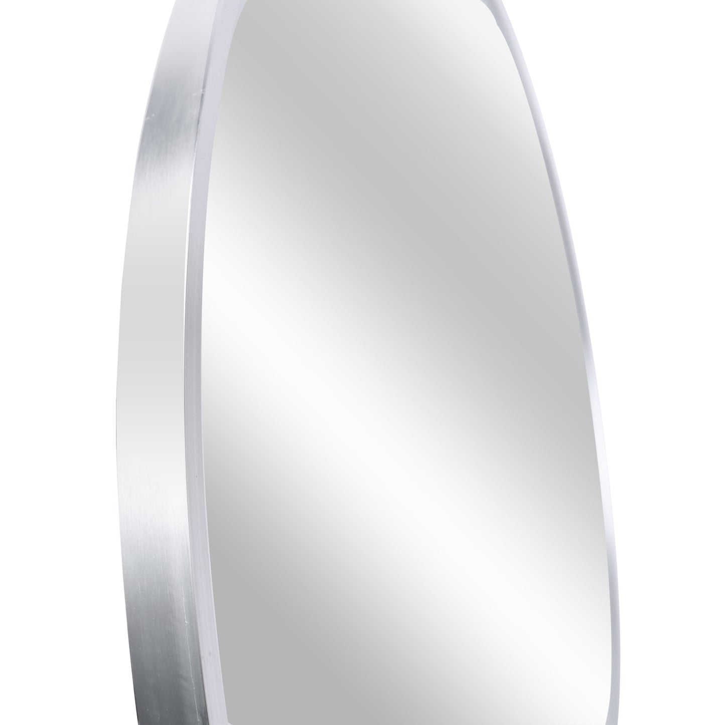 VanityFus 36-in W 36-in H Round Silver Framed Beveled Bathroom Vanity Mirror Wall Mirror
