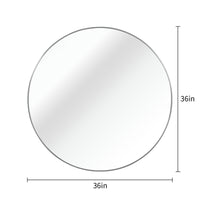 VanityFus 36-in W 36-in H Round Silver Framed Beveled Bathroom Vanity Mirror Wall Mirror