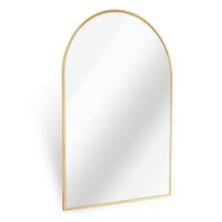VanityFus 30-in W 20-in H Arch Brush Gold Framed Beveled Bathroom Vanity Mirror Wall Mirror