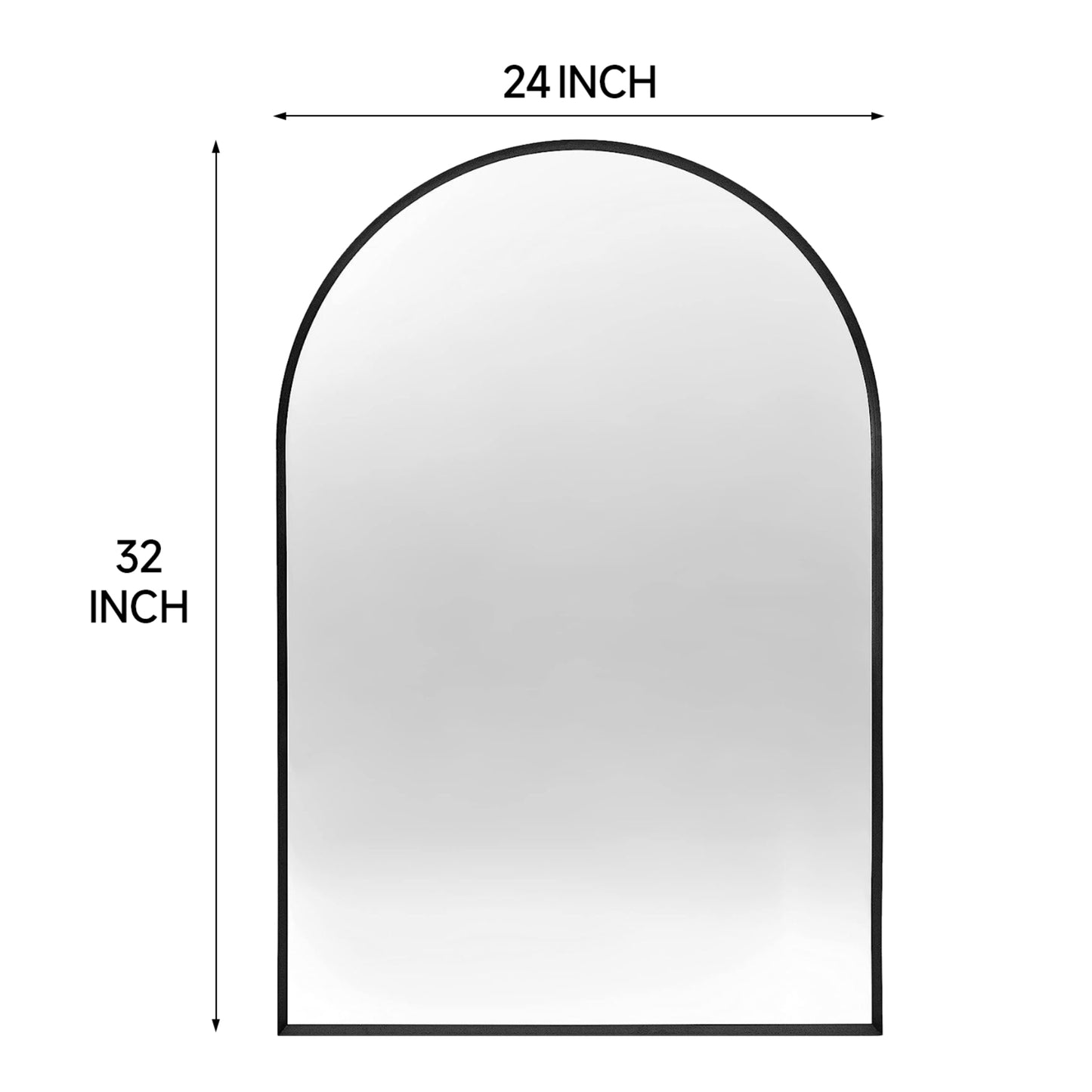 VanityFus 32-in W 24-in H Arch Framed Beveled Bathroom Vanity Mirror Wall Mirror (Matte Black)