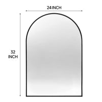 VanityFus 32-in W 24-in H Arch Framed Beveled Bathroom Vanity Mirror Wall Mirror (Matte Black)