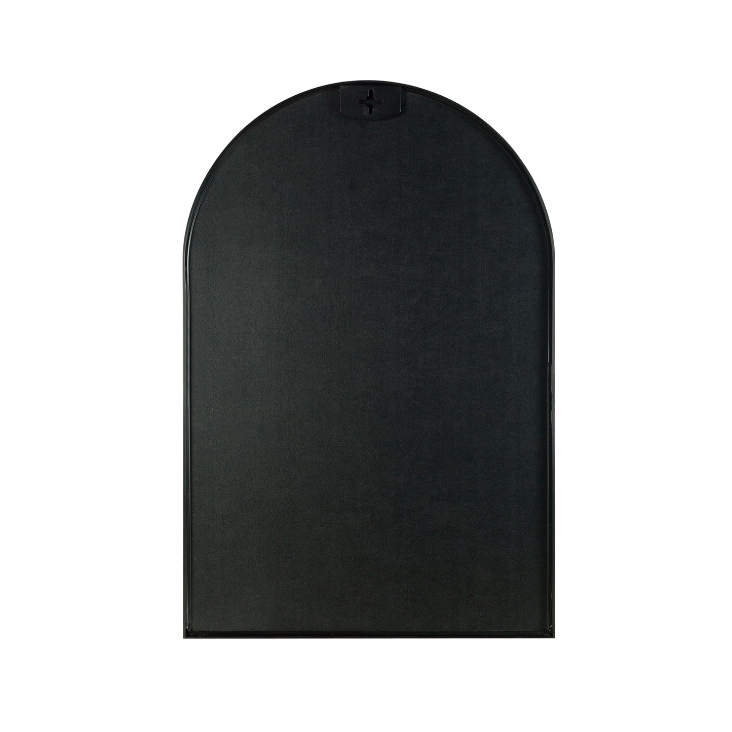 VanityFus 32-in W 24-in H Arch Framed Beveled Bathroom Vanity Mirror Wall Mirror (Matte Black)