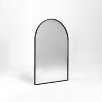 VanityFus 32-in W 24-in H Arch Framed Beveled Bathroom Vanity Mirror Wall Mirror (Matte Black)