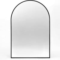 VanityFus 32-in W 24-in H Arch Framed Beveled Bathroom Vanity Mirror Wall Mirror (Matte Black)