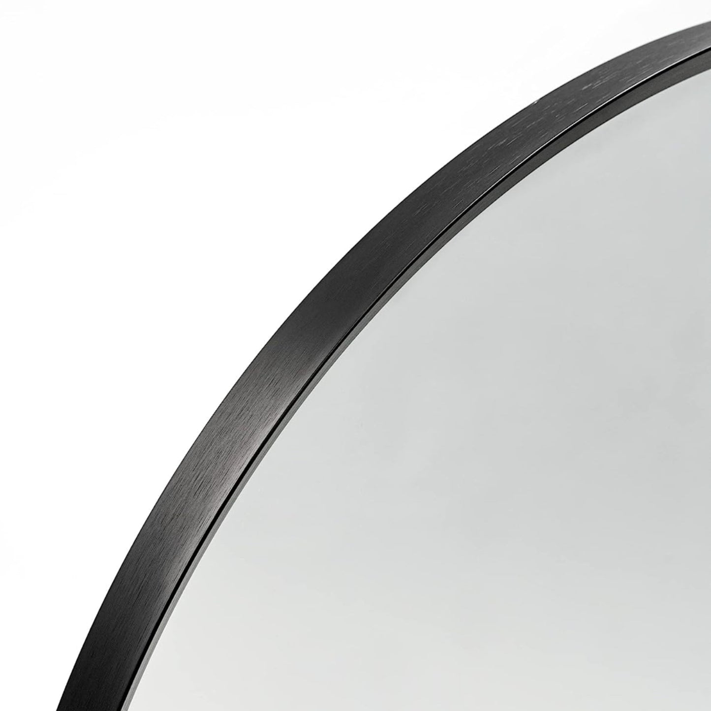 VanityFus 32-in W 24-in H Arch Framed Beveled Bathroom Vanity Mirror Wall Mirror (Matte Black)