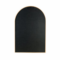 VanityFus 32-in W 24-in H Arch Brush Gold Framed Beveled Bathroom Vanity Mirror Wall Mirror