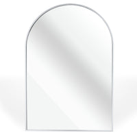 VanityFus 32-in W 24-in H Arch Silver Framed Beveled Bathroom Vanity Mirror Wall Mirror
