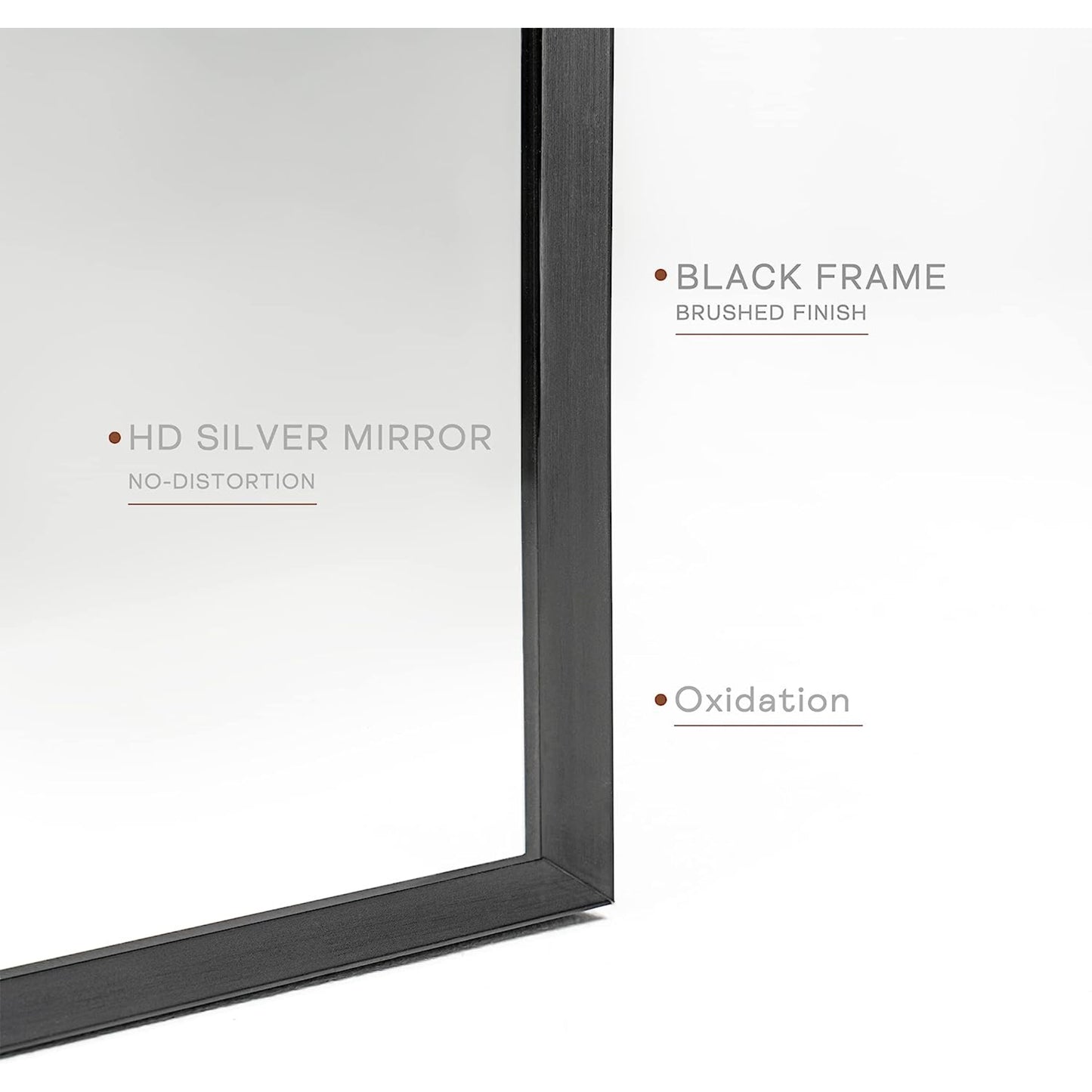 VanityFus 36-in W 24-in H Arch Framed Beveled Bathroom Vanity Mirror Wall Mirror (Matte Black)