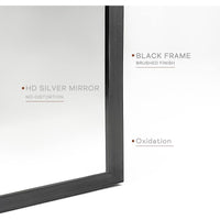 VanityFus 36-in W 24-in H Arch Framed Beveled Bathroom Vanity Mirror Wall Mirror (Matte Black)