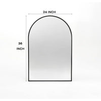 VanityFus 36-in W 24-in H Arch Framed Beveled Bathroom Vanity Mirror Wall Mirror (Matte Black)