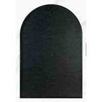 VanityFus 36-in W 24-in H Arch Framed Beveled Bathroom Vanity Mirror Wall Mirror (Matte Black)