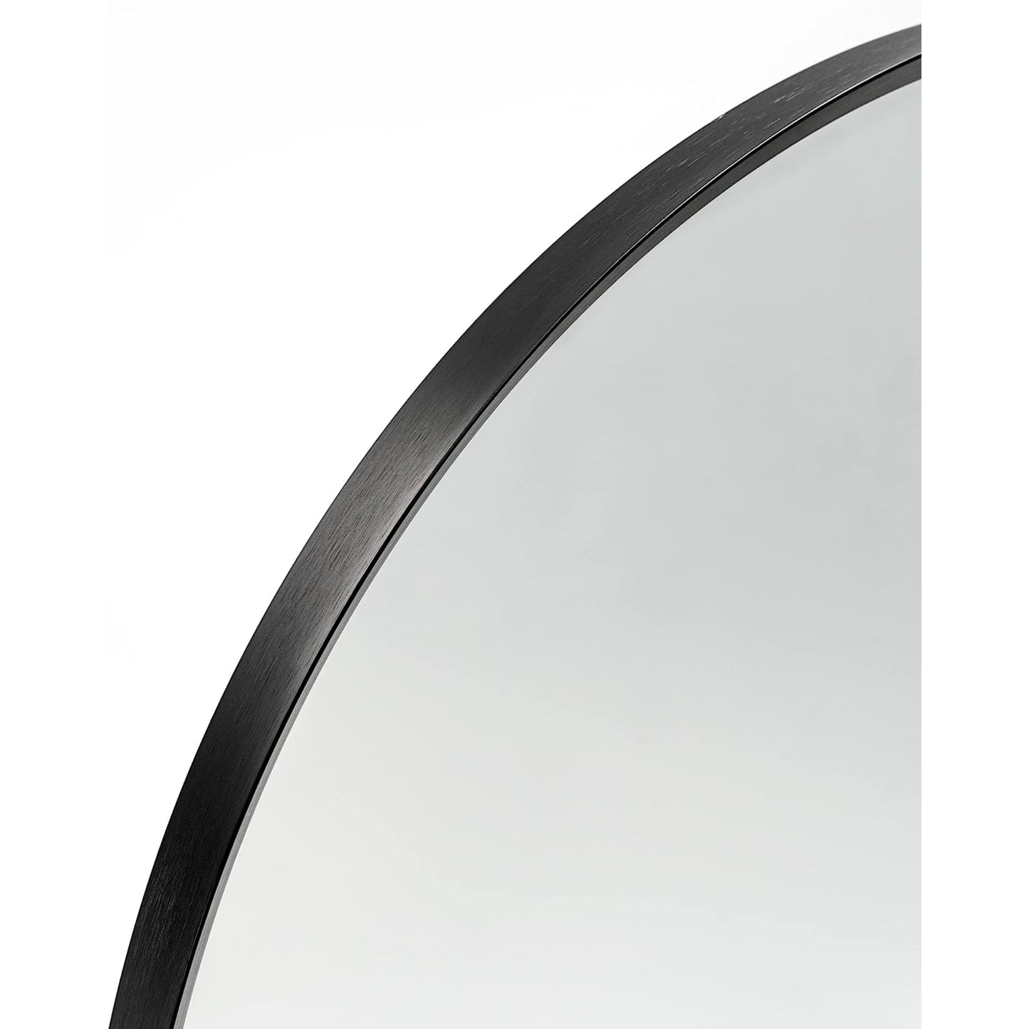 VanityFus 36-in W 24-in H Arch Framed Beveled Bathroom Vanity Mirror Wall Mirror (Matte Black)