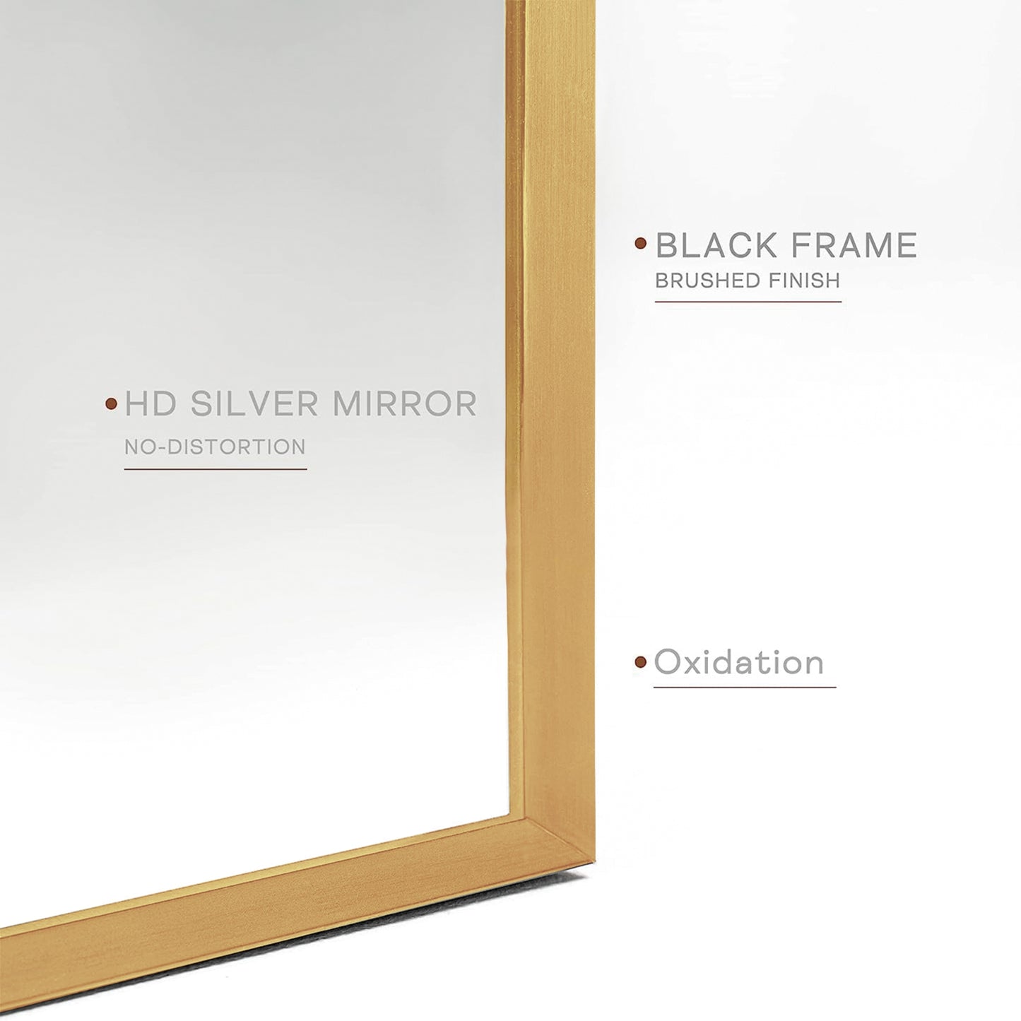 VanityFus 36-in W 24-in H Arch Brush Gold Framed Beveled Bathroom Vanity Mirror Wall Mirror