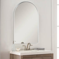 VanityFus 36-in W 24-in H Arch Silver Framed Beveled Bathroom Vanity Mirror Wall Mirror