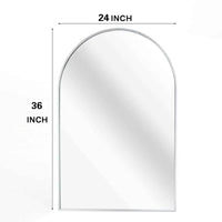 VanityFus 36-in W 24-in H Arch Silver Framed Beveled Bathroom Vanity Mirror Wall Mirror