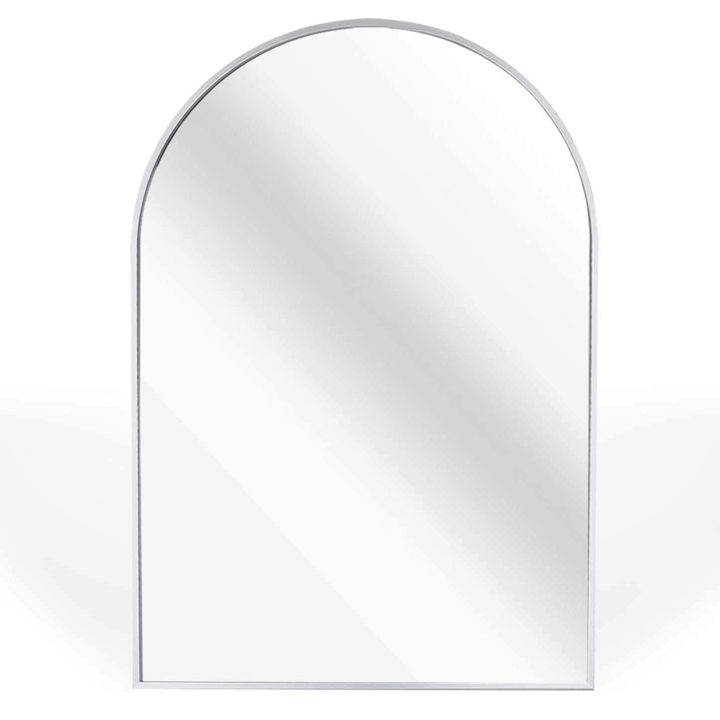 VanityFus 36-in W 24-in H Arch Silver Framed Beveled Bathroom Vanity Mirror Wall Mirror