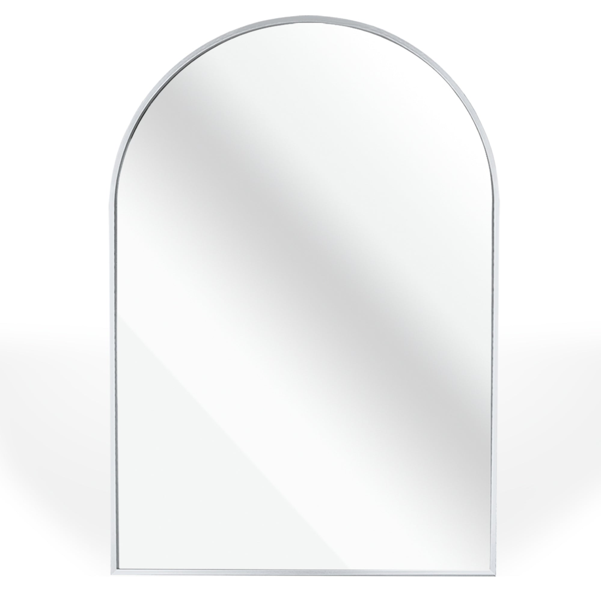 VanityFus 36-in W 24-in H Arch Silver Framed Beveled Bathroom Vanity Mirror Wall Mirror