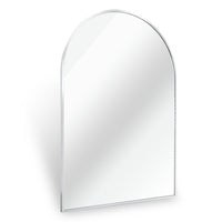 VanityFus 36-in W 24-in H Arch Silver Framed Beveled Bathroom Vanity Mirror Wall Mirror