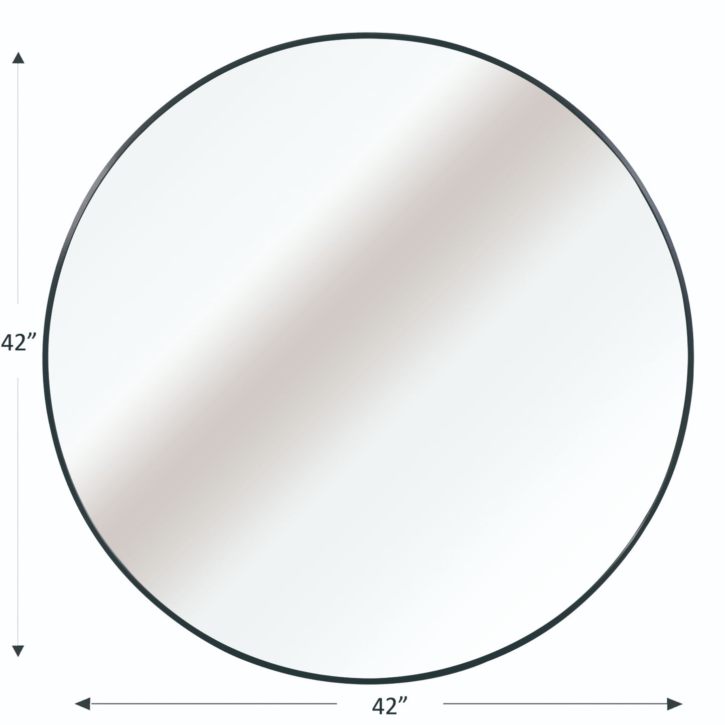 VanityFus 42-in W 42-in H Round Framed Beveled Bathroom Vanity Mirror Wall Mirror (Matte Black)