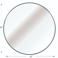 VanityFus 42-in W 42-in H Round Framed Beveled Bathroom Vanity Mirror Wall Mirror (Matte Black)