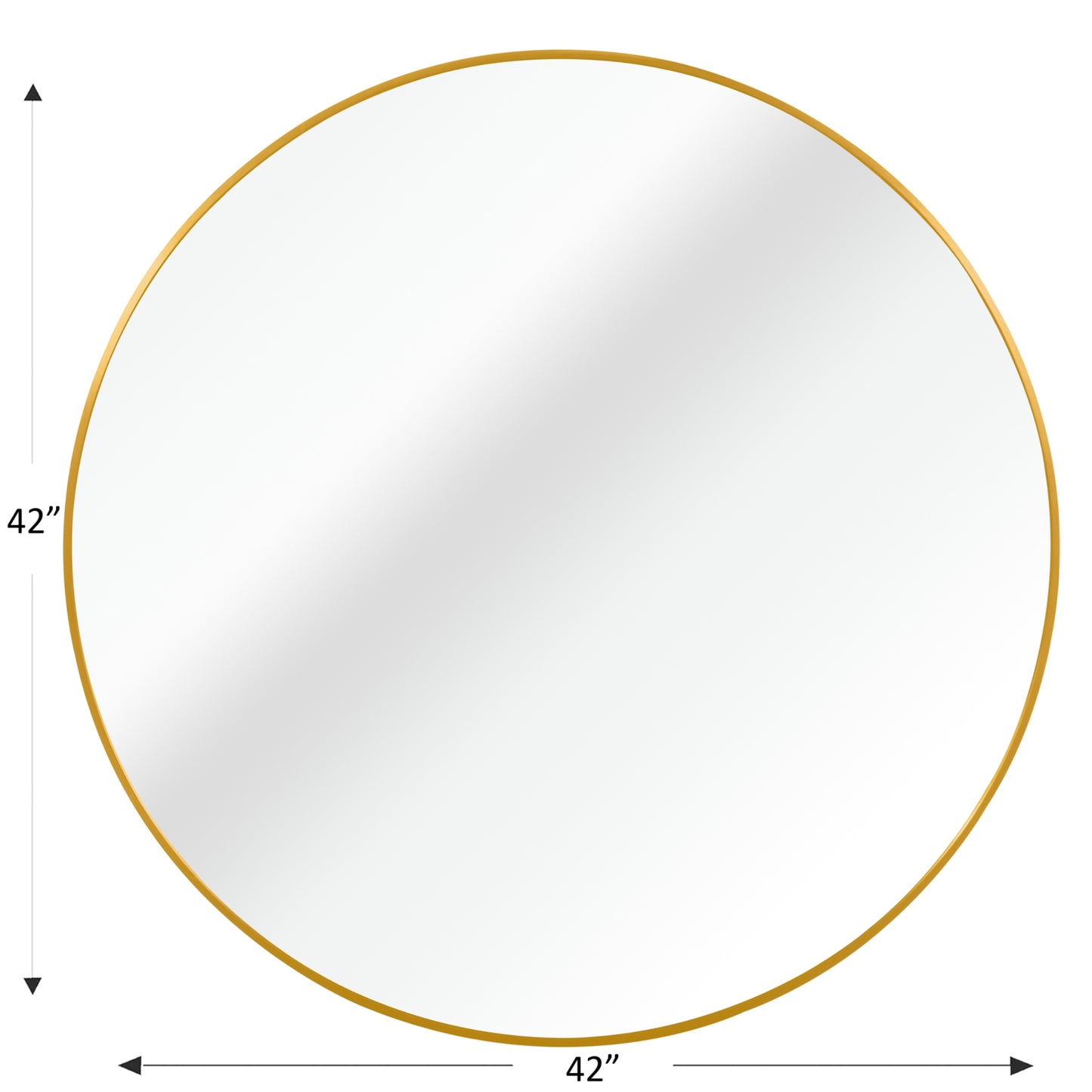 VanityFus 42-in W 42-in H Round Brush Gold Framed Beveled Bathroom Vanity Mirror Wall Mirror
