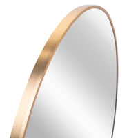 VanityFus 42-in W 42-in H Round Brush Gold Framed Beveled Bathroom Vanity Mirror Wall Mirror