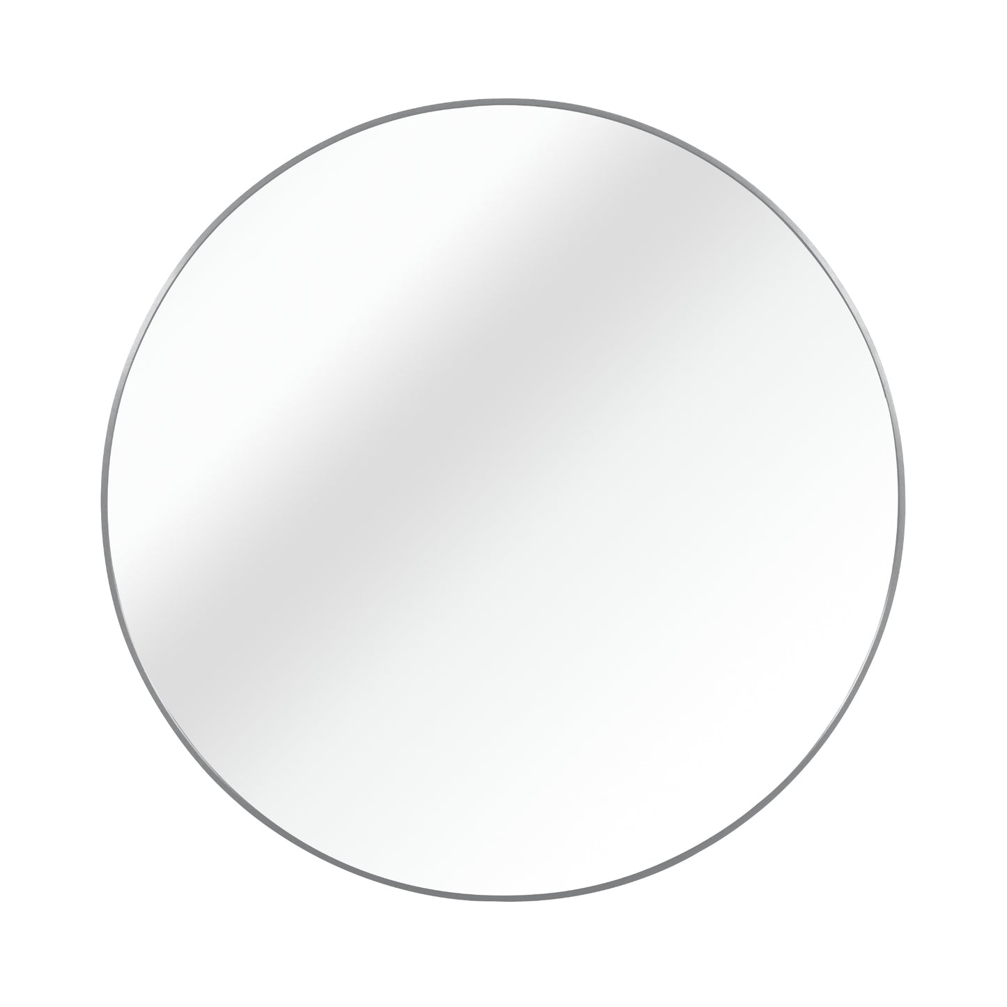 VanityFus 42-in W 42-in H Round Silver Framed Beveled Bathroom Vanity Mirror Wall Mirror