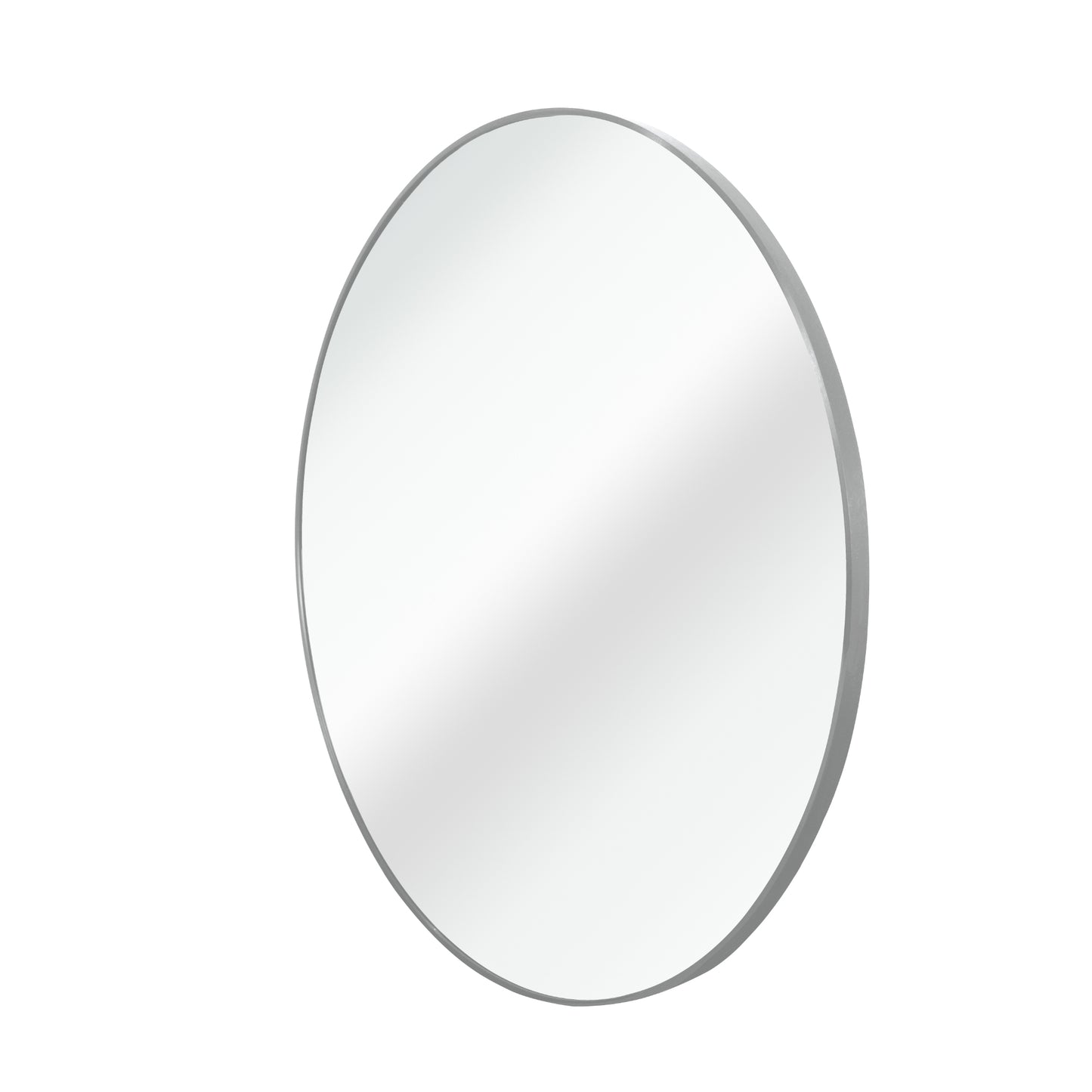 VanityFus 42-in W 42-in H Round Silver Framed Beveled Bathroom Vanity Mirror Wall Mirror