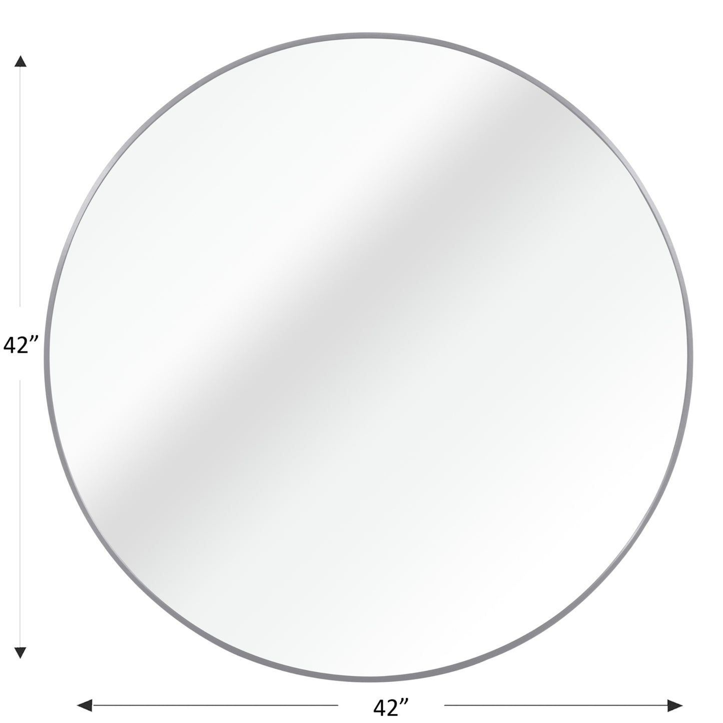 VanityFus 42-in W 42-in H Round Silver Framed Beveled Bathroom Vanity Mirror Wall Mirror