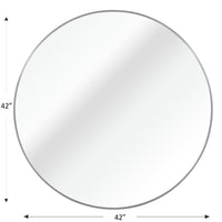 VanityFus 42-in W 42-in H Round Silver Framed Beveled Bathroom Vanity Mirror Wall Mirror