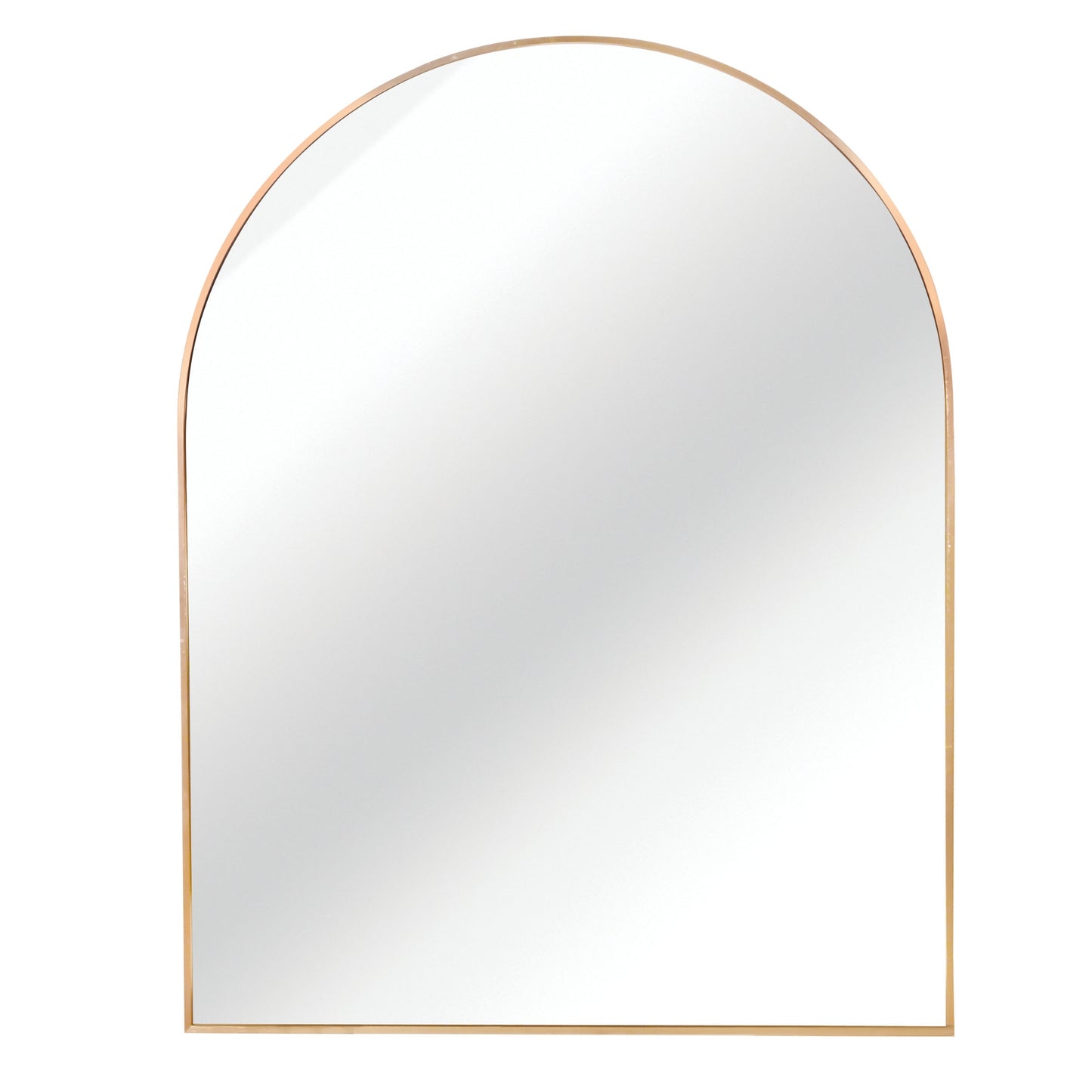 VanityFus 30-in W 40-in H Arch Brush Gold Framed Beveled Bathroom Vanity Mirror Wall Mirror