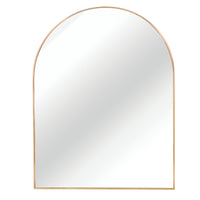 VanityFus 30-in W 40-in H Arch Brush Gold Framed Beveled Bathroom Vanity Mirror Wall Mirror