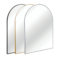 VanityFus 30-in W 40-in H Arch Brush Gold Framed Beveled Bathroom Vanity Mirror Wall Mirror
