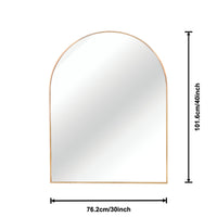 VanityFus 30-in W 40-in H Arch Brush Gold Framed Beveled Bathroom Vanity Mirror Wall Mirror